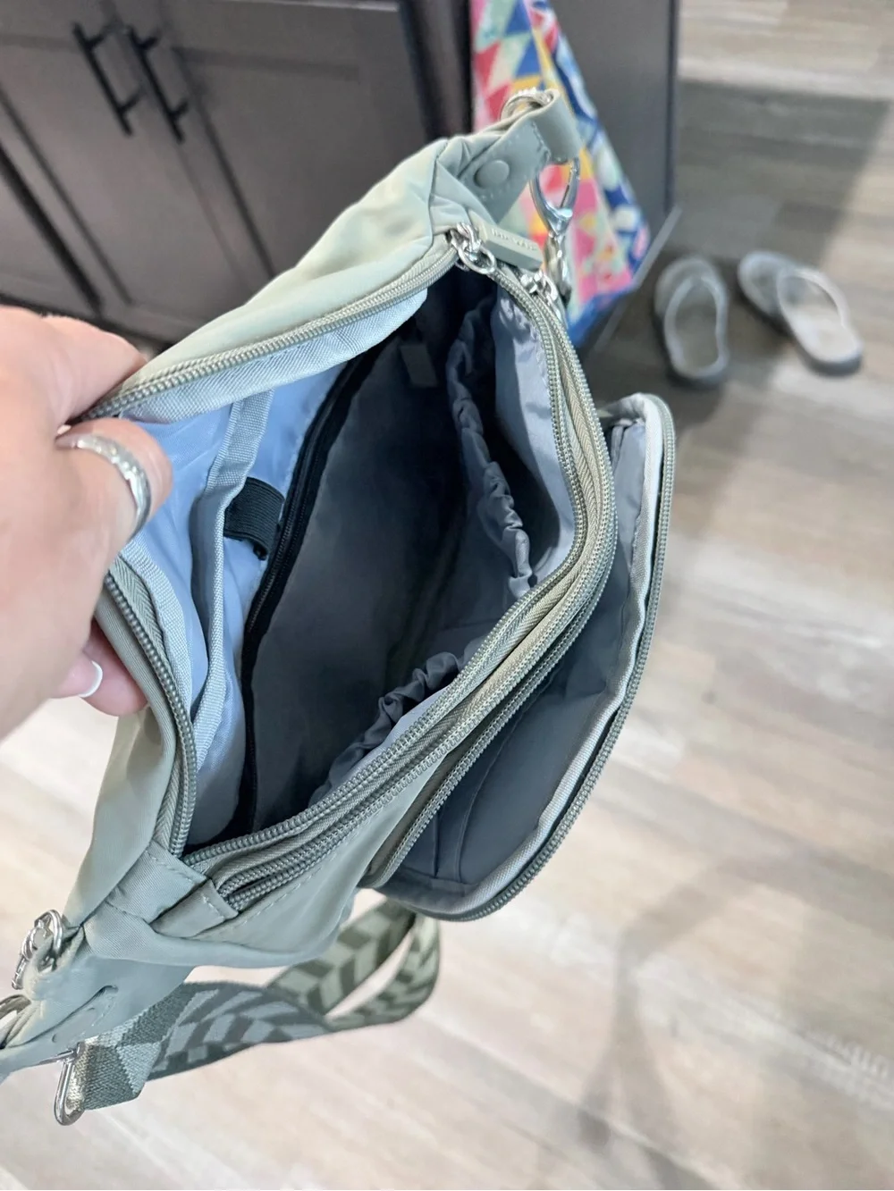 Light Sage Crossbody Bag with Adjustable Strap - Picture 3 of 5